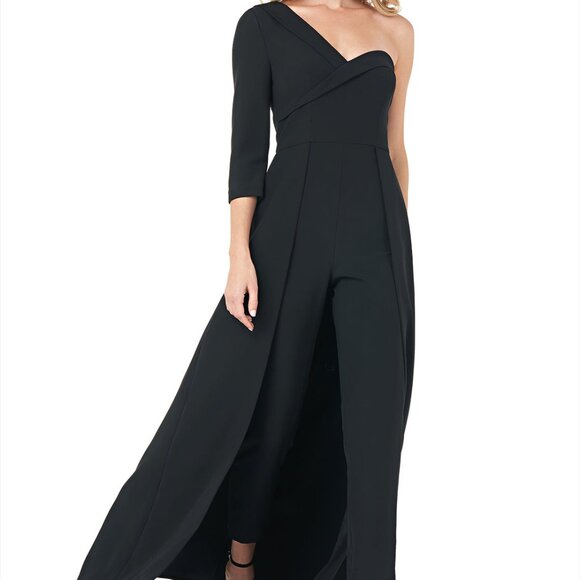 Kay Unger Crepe Walk Thru Jumpsuit – Modern Elegance with an Edge - Picture 7 of 7